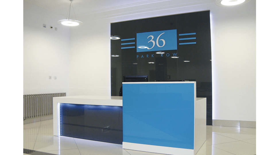 Park Row Offices Reception Graphics by Digital Plus