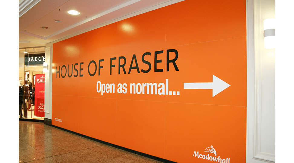 Meadowhall House of Fraser Graphics by Digital Plus