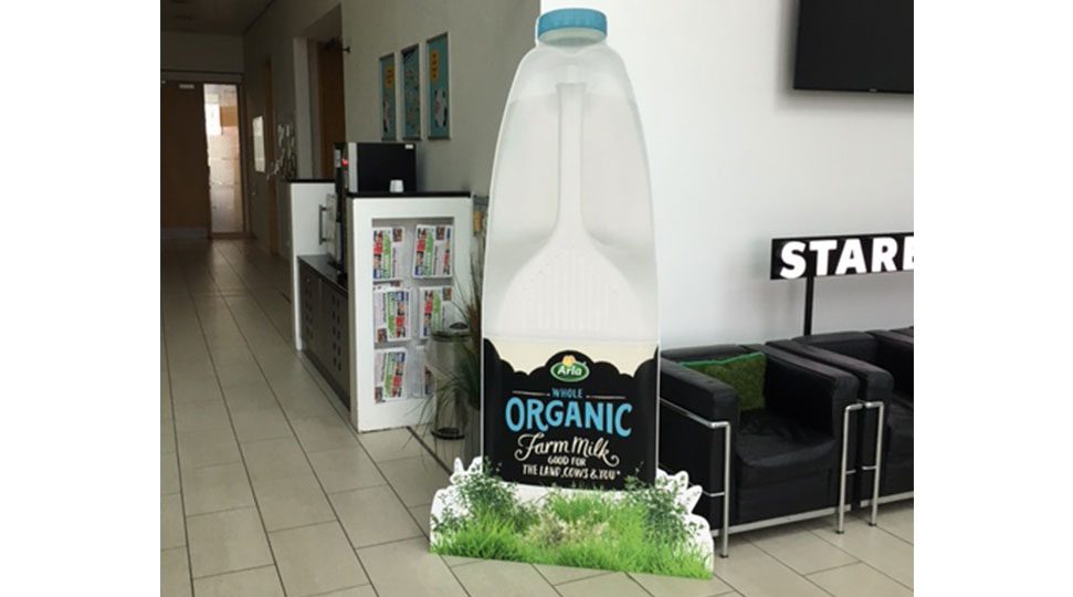 arla custom cardboard stand